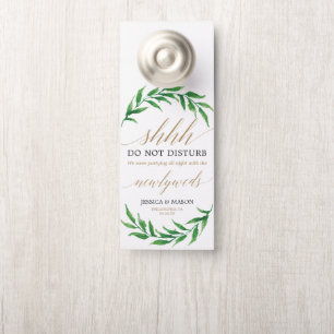 Affichette de porte Mariage vert - Ne pas déranger