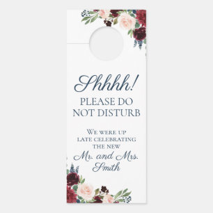 Affichette De Porte Marine Marsala Floral Mariages Affichettes de port