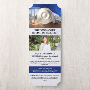 Affichette De Porte Marketing d'agent immobilier ou d'agent immobilier