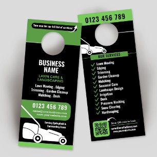 Affichette De Porte Marketing pour l'entreprise de tonte de pelouse et