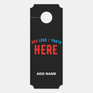 AFFICHETTE DE PORTE MARQUE ÉLÉGANT MODERNE PERSONNALISABLE NOIR VÉRIFI