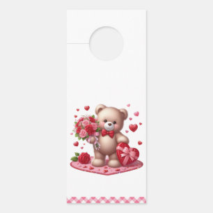 Affichette De Porte Mignonne Valentine's Day Teddy Bear
