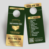 Affichette De Porte Modern Green & Gold Landscaping Lawn Mowing