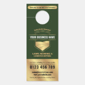 Affichette De Porte Modern Green & Gold Landscaping Lawn Mowing (Devant)