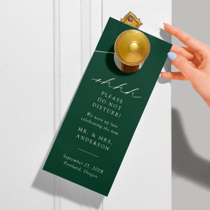 Affichette De Porte Moderne Élégant Vert Ne Dérangez Pas Mariage