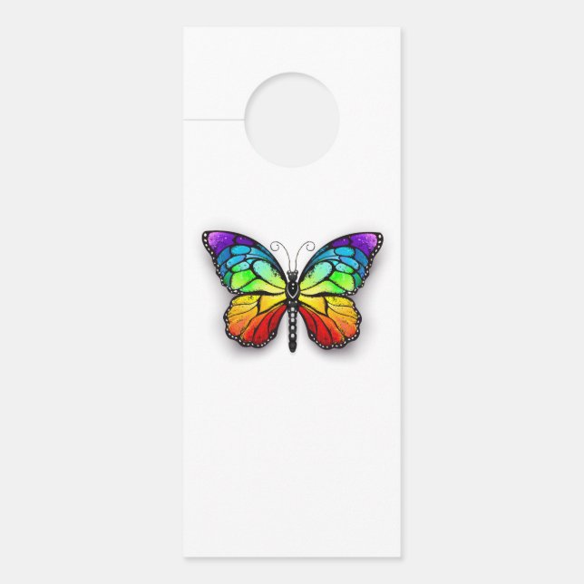 Affichette De Porte Monarque papillon arc-en-ciel (Devant)