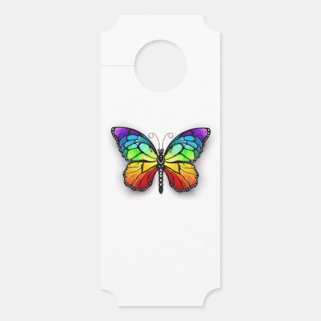 Affichette De Porte Monarque papillon arc-en-ciel (Devant)