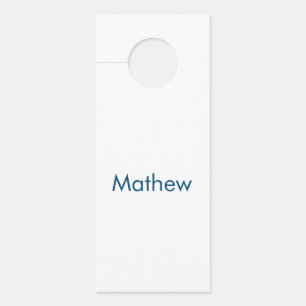 Affichette De Porte monogramme à lettre initiale simple ajoutez votre