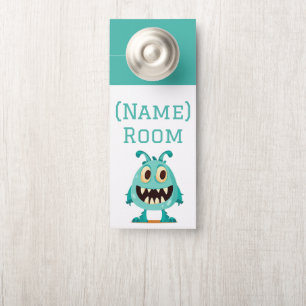 Affichette De Porte Monster/alien/dessin animé