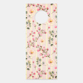 Affichette De Porte Motif à rayures florales rose pâle (Dos)