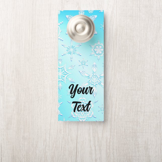 Affichette De Porte Motif Crystal Snowflakes (Sur le bouton)