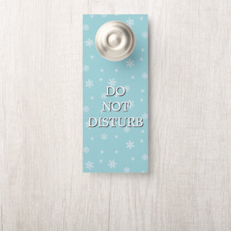 Affichette De Porte Motif Flocon de Neige Cyan Fêtes Personnalisé