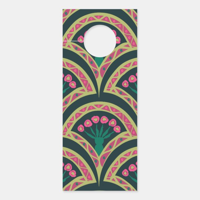 Affichette De Porte motif vert en forme de coquillage (Devant)