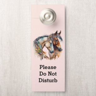 Affichette De Porte Ne Dérangez Pas Deux Beaux Chevaux Boho Occidental