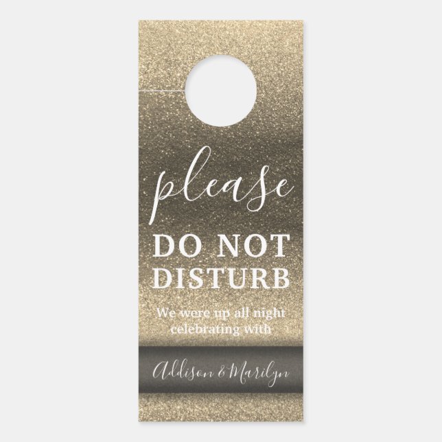 Affichette De Porte Ne Disturbe Pas Élégante Parties scintillant Migno (Devant)