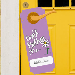 Affichette De Porte Ne me gêne pas Lavender la marguerite