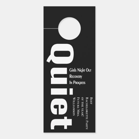 Affichette De Porte Ne pas déranger Fête de jeune fille tranquille Noi (Devant)