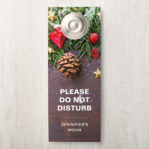 Affichette De Porte Ne pas déranger la table de Noël rustique avec le 