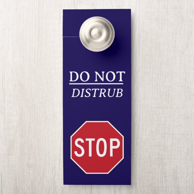Affichette De Porte Ne Pas Déranger Professionnel Rouge Et Blanc Gras (Sur le bouton)