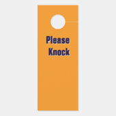 Affichette De Porte Ne pas déranger / S'il vous plaît frapper / Orange (Dos)