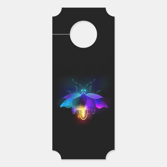 Affichette De Porte Neon Firefly sur noir (Devant)