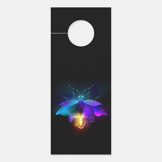Affichette De Porte Neon Firefly sur noir (Devant)