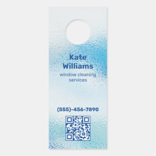 Affichette De Porte Nettoyage de fenêtres QR personnalisé