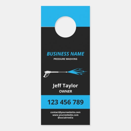 Affichette De Porte Nettoyage haute pression professionnel Entreprise  (Devant)