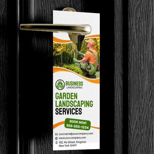 Affichette De Porte Orange & verdure Jardin Landscaping Garderie