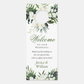 Affichette De Porte Orchidées Blances Élégantes Bohème Ne Disturbe Pas (Dos)