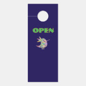 Affichette De Porte OUVRIR / FERMÉ Bleu Dk (Devant)