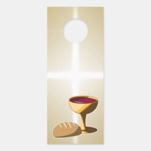 Affichette De Porte Pain et vin La Dernière communion de Pâques