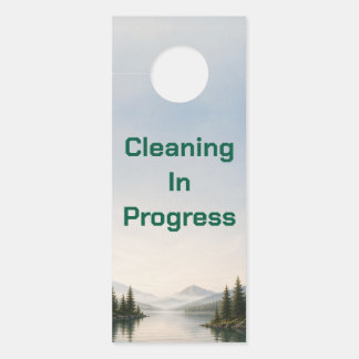 Affichette De Porte Panneau de nettoyage en cours pour maison de lac A