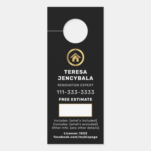 Affichette De Porte Panneau de porte QR pour devis de construction de  (Devant)