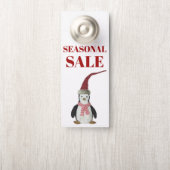 Affichette De Porte Panneau de vente à suspendre - Pingouin de vente s (Sur le bouton)