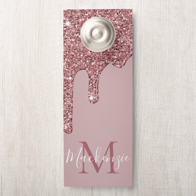 Affichette De Porte Parties scintillant rose or étincelante Glam (Sur le bouton)