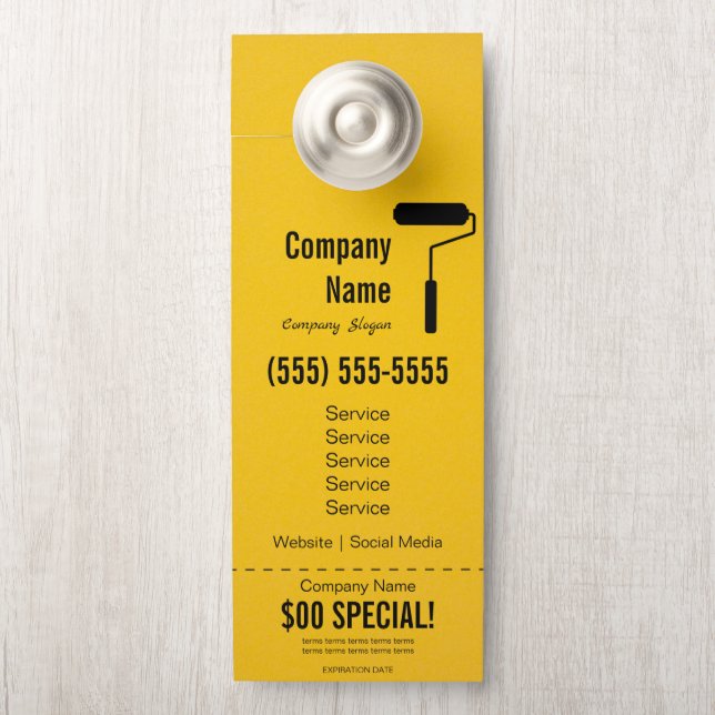 Affichette de porte peintre (Sur le bouton)