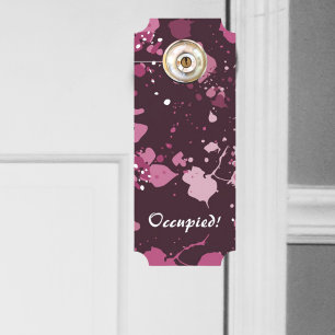 Affichette De Porte Peinture rose artistique Splatter votre texte