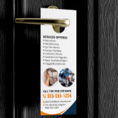 Affichette De Porte Plomberie professionnelle Réparation Plumber Bleu