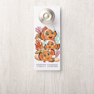 Affichette De Porte Poisson clown Dessin animé mignon Famille Sous l'e