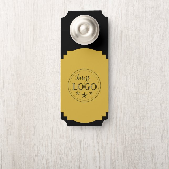 Affichette De Porte Porte à double face avec code et logo QR (Sur le bouton)