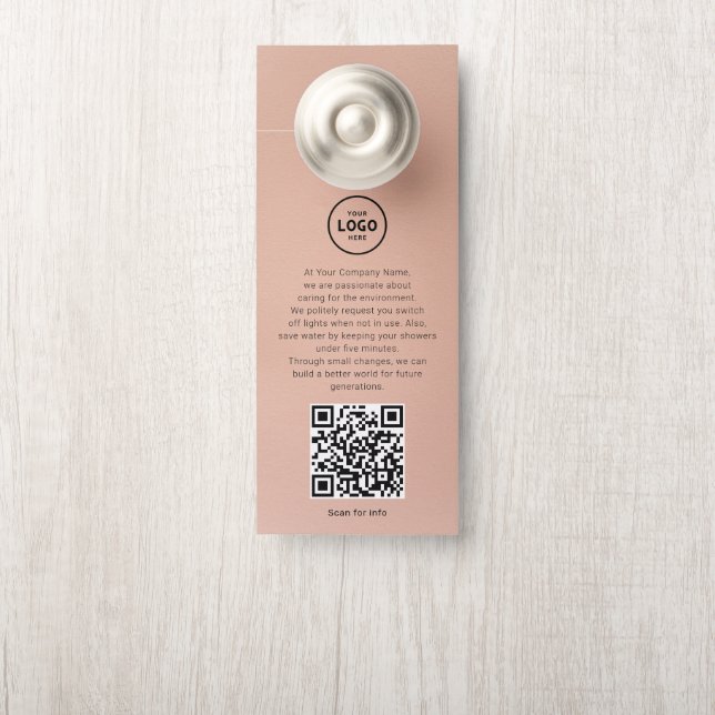 Affichette De Porte Porte-clés QR Code Logo Hôtel Informations Invité (Sur le bouton)
