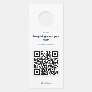 Affichette De Porte Porte-étiquette à code QR pour hôtels et chambres