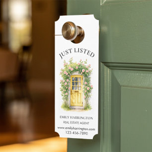 Affichette De Porte Porte jaune Annonce Immobilière Agent Immobilier