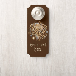 Affichette De Porte Poulpe Steampunk Rétro Fantastique Mécanique