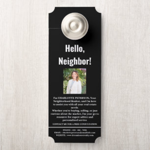 Affichette De Porte Présentation d'agent immobilier moderne