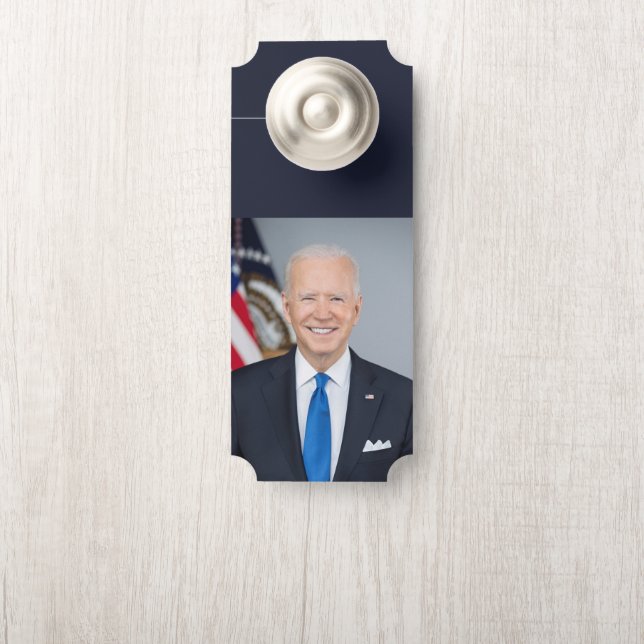 Affichette De Porte Président Joe Biden Maison Blanche Portrait Portra (Sur le bouton)