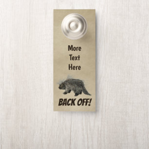 Affichette De Porte Prickly Porky Sur Vieux Papier
