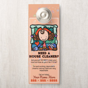 Affichette De Porte Promo personnalisable Nettoyant Maison de ménage