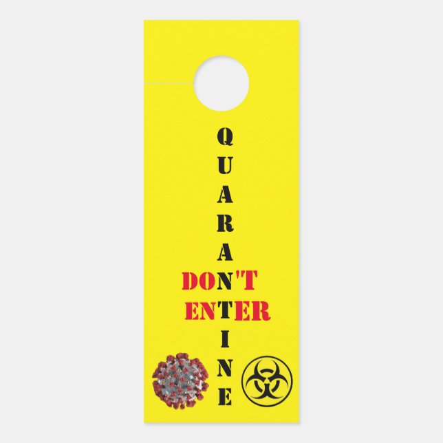 AFFICHETTE DE PORTE QUARANTINE (Devant)